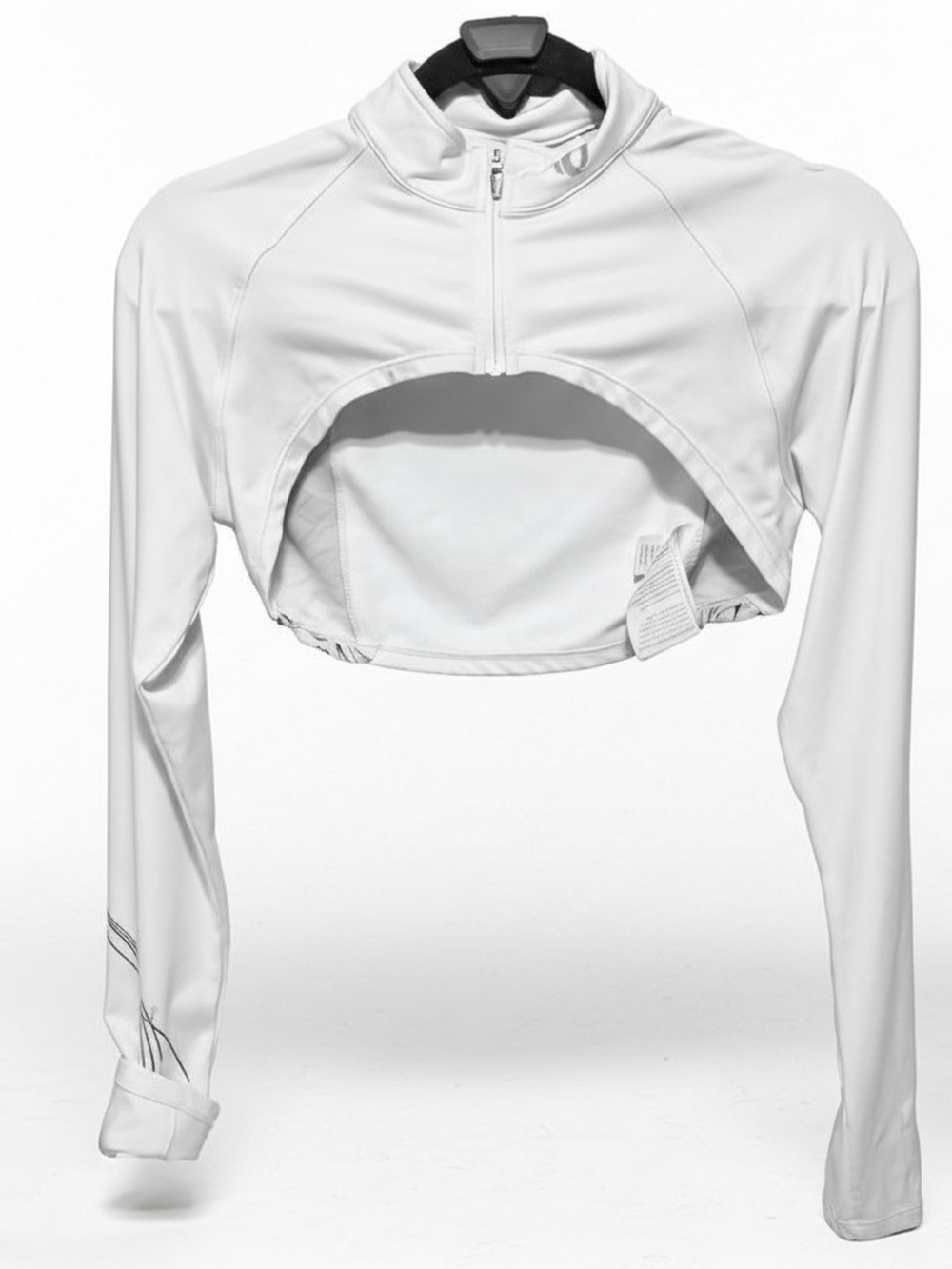 Pearl Izumi White Cropped Long-Sleeve Zip-Front Women's Top